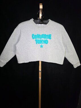 Converse Tokyo Crushedfoam Print Short Logo Sweatshirt Girl's M